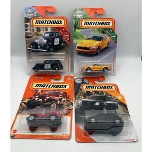 Matchbox Metal Series Car Lot Willys Jeep - 33 Plymouth - Mustang - Taxi -  IOP